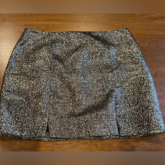 Nasty Gal Gold Textured Skirt - Picture 1 of 5